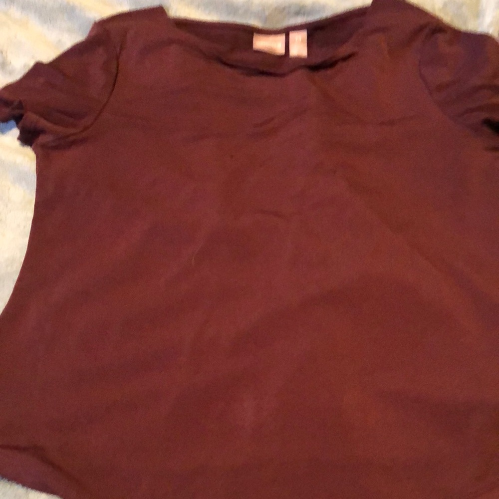 Burgundy Short Sleeve Top